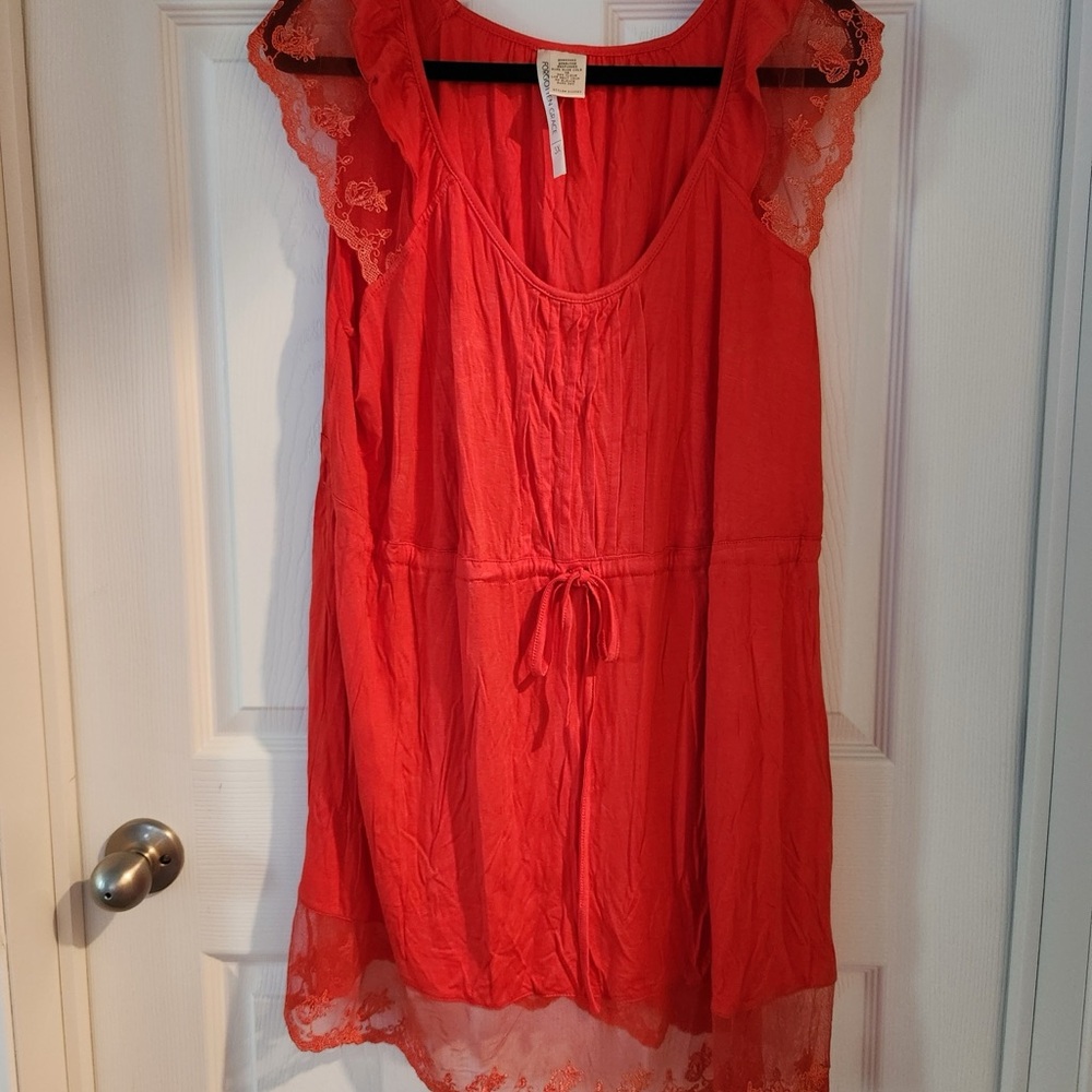Forgotten Grace 3X sleeveless tunic orange - gently used
